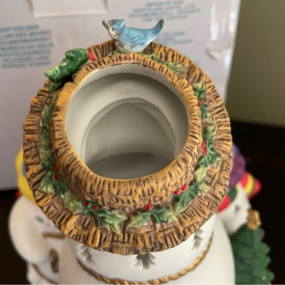 Retired Partylite P7702 Snowbell Snowman Family Ceramic Tealight Holder - Picture 7 of 10